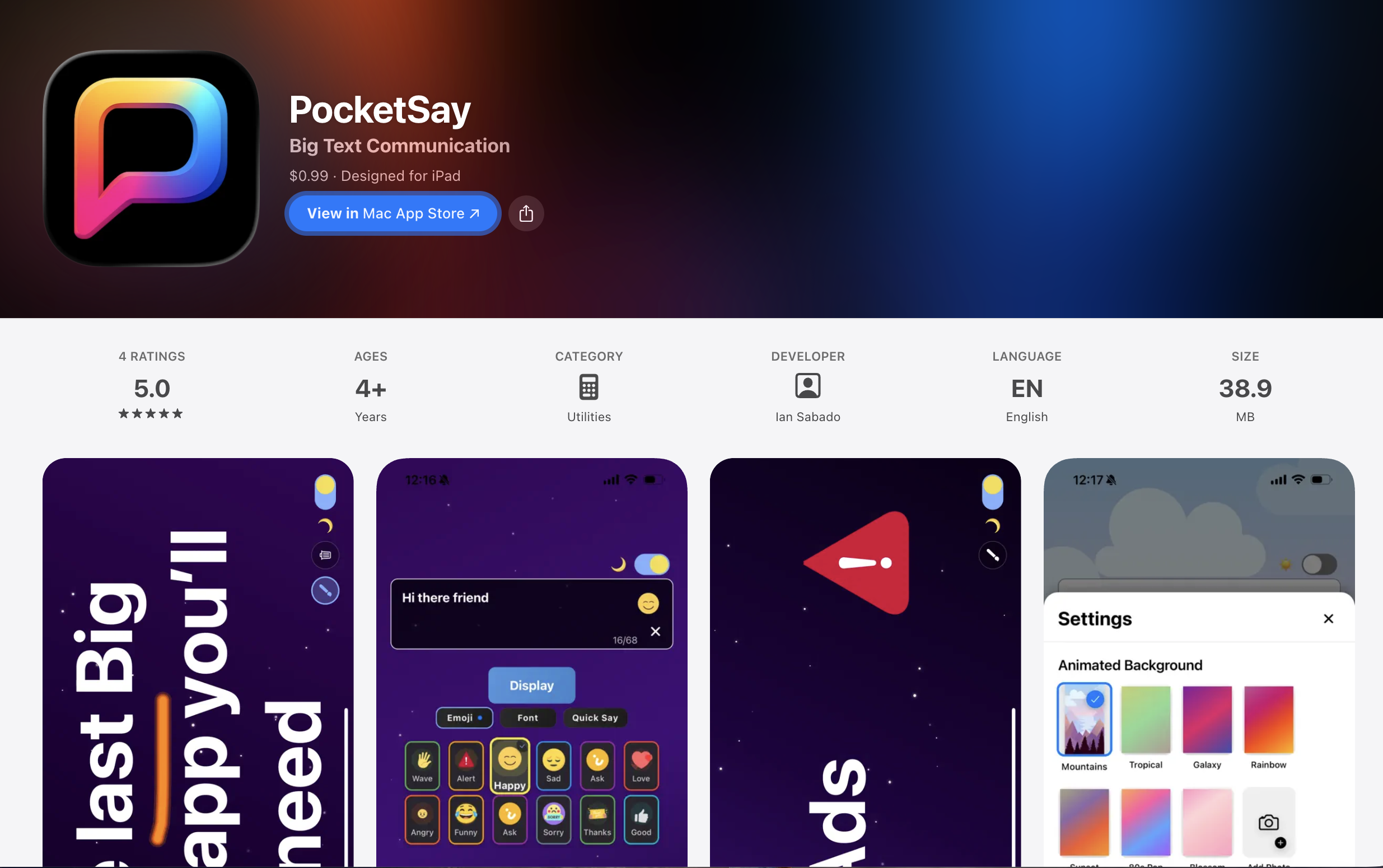 PocketSay App screenshot