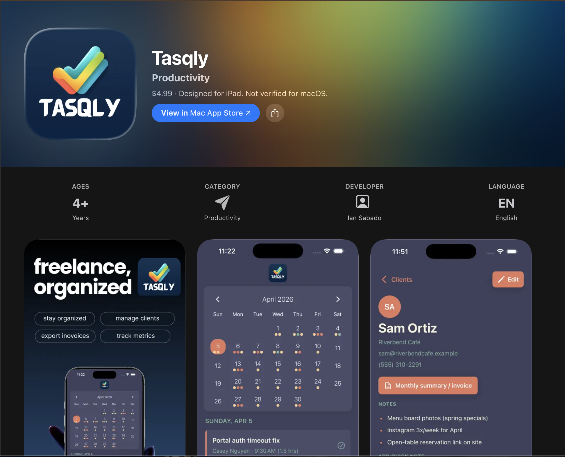 Tasqly app screenshot